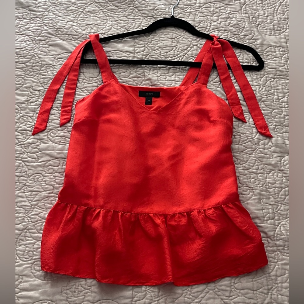 100% Silk- J.Crew Chic Orange Sleeveless Top